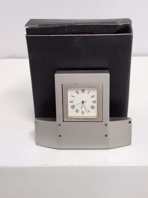 Small Silver Toned Desk Clock