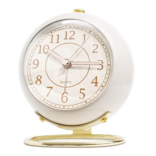 Small Table Clocks, Classic Silent Non-Ticking Tabletop Room Analog Alarm Clo...