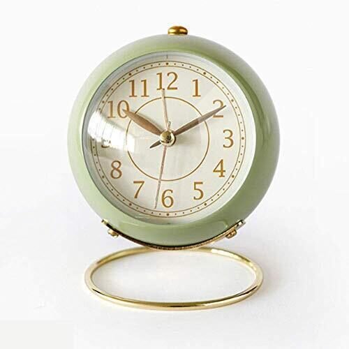 Small Table Clocks Vintage Decorative Desk Clocks Non-Ticking Tabletop Alarm ...