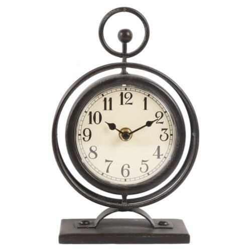 Small Vintage Metal Desk Clock Decorative Table Clock for Living Room Decor S...