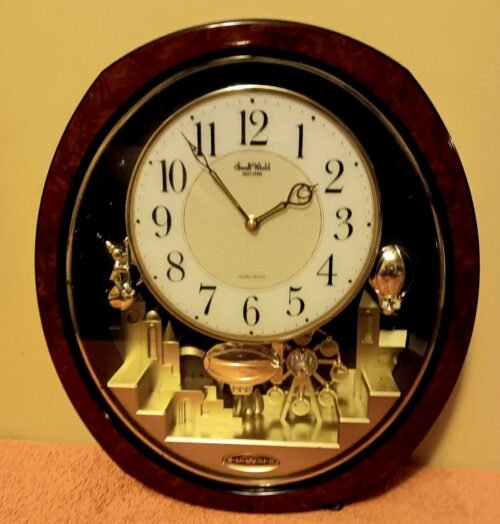 Small World Rhythm Clock with Swarovski Crystal Plays 18 Melodies