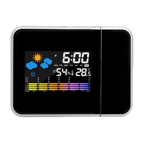 Smart Alarm Clock with Night Backlight Digital LED Projector Adjustable Projecti
