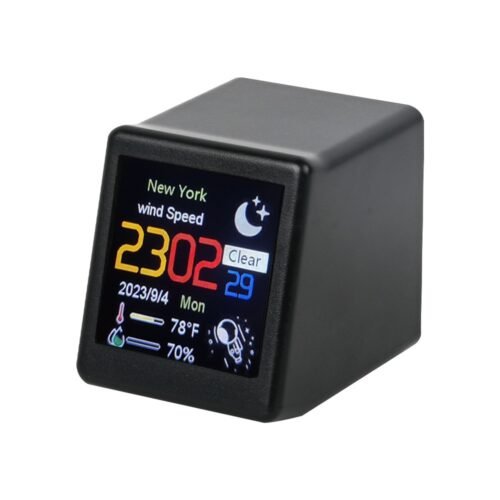 Smart Clock WIFI Weather Clock Screen Temperature&Humidity Desktop Decor Gift