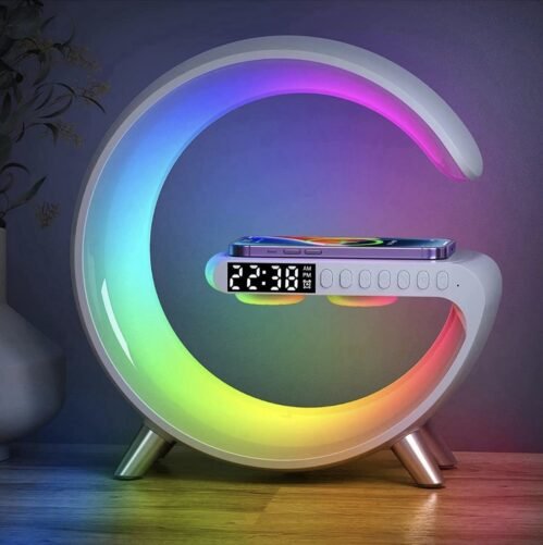 Smart LED Lamp, Night Light, Alarm Clock, Bluetooth Speaker w/App Control White