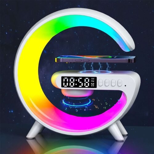 Smart LED Night Light Wireless Charger Bluetooth Speaker Alarm Clock Sleep Lamp