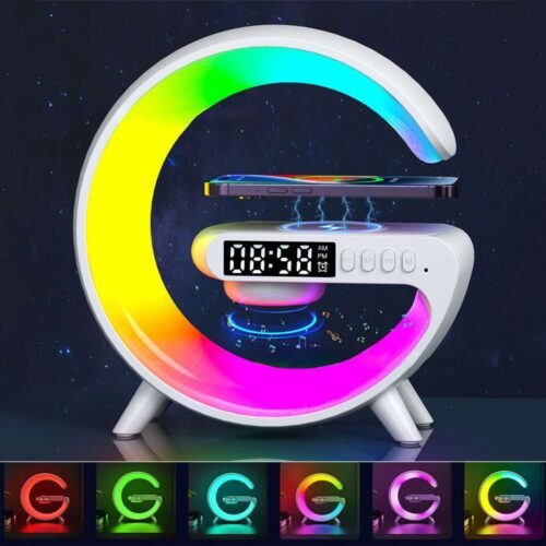Smart LED Night Light Wireless Charger Bluetooth Speaker Alarm Clock Sleep Lamp
