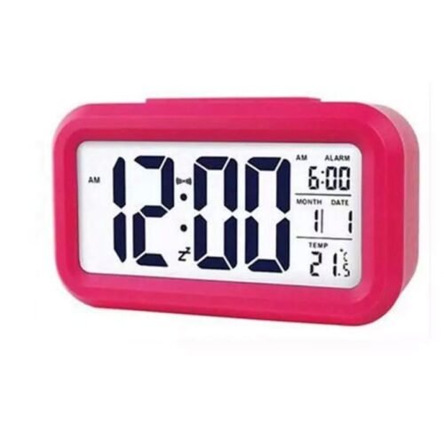 Smart Night Light Digital Alarm Clock with Indoor Temperature, Battery Operated