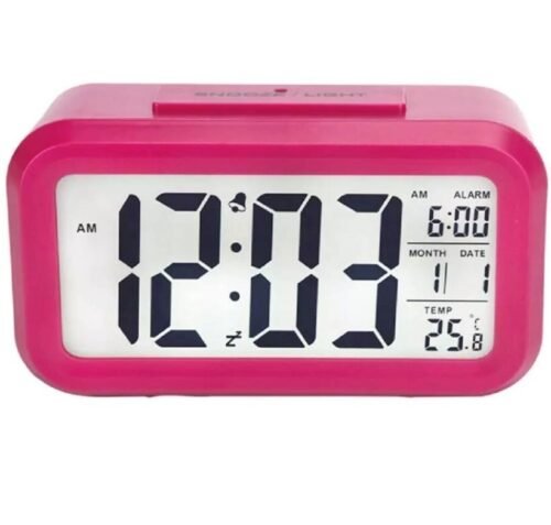 Smart Night Light Digital Alarm Clock with Indoor Temperature LCD Display