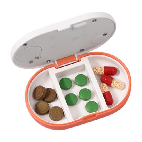 Smart Pill Box Pill Travel Organizer With Alarm Clocks Three-Compartment Pill
