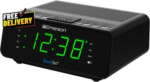 Smartset Dual Alarm Clock Radio with AM/FM Radio Dimmer Sleep Timer and .9 LED..