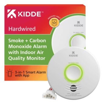 Smart Hardwired Smoke and Carbon Monoxide Detector, Indoor Air Quality Monitor and...