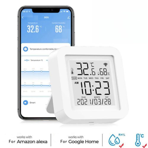 Smart Thermometer Hygrometer Wi-Fi LCD Temperature Humidity Sensor Home Digital