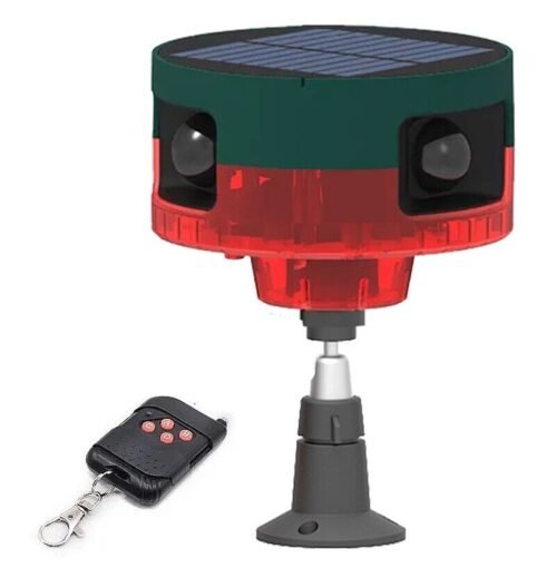 Solar-Powered Motion Activated Alarm Outdoor Indoor Weatherproof Voice Recording
