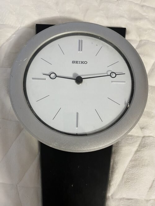 Solid Black Wood Seiko Wall Clock (Missing Swinging Pendulum) QXC111SLH