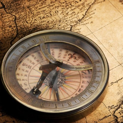 Solid Brass Captain's Sundial Compass Gift Nautical Handmade Home Décor Compass