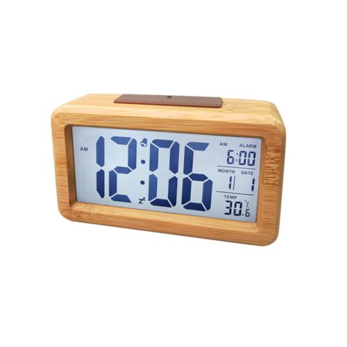 Solid Wood Electronic Clock Child Digital Alarm Clocks for Bedrooms