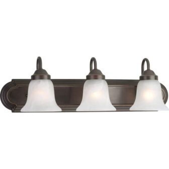 Solvang 24 in. 3-Light Antique Bronze Traditional Bathroom Vanity Light with Alabaster...