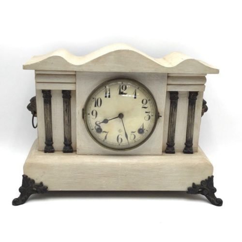 Somerset White Wooden Decorative Desk Mantel Clock