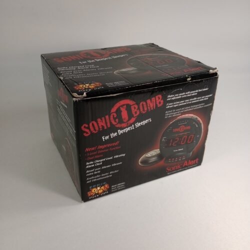 Sonic Alert Bomb Dual Extra Loud Alarm Clock SBB500SS with Bed Shaker-Black