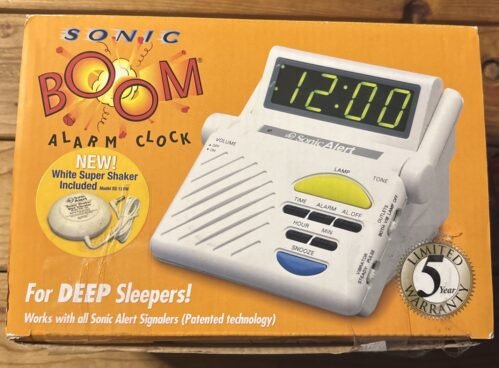 Sonic Alert Boom SB1000 Digital Alarm Clock With Super Bed Shaker Vibrator
