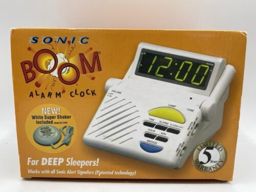 Sonic Alert Boom SB1000 Digital Alarm Clock With Super Bed Shaker Vibrator New