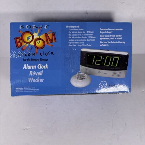 Sonic Alert SB300SS Sonic Boom Alarm Clock Hard of Hearing Deaf Bed Shaker