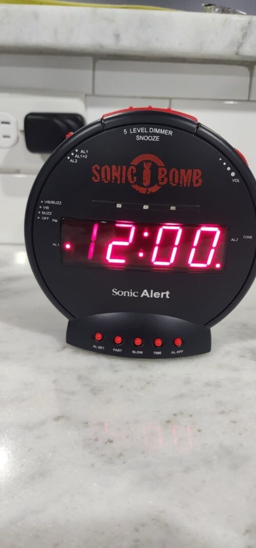 Sonic Alert SBB500SS Sonic Bomb Extra-Loud Dual Alarm Clock NO BED SHAKER