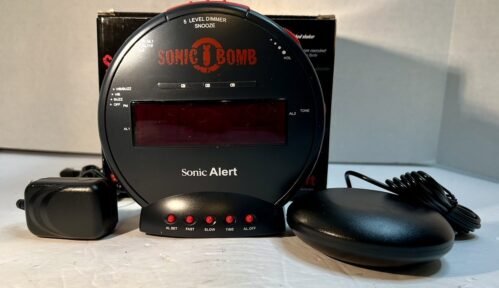 SONIC ALERT (SBB500SS) SONIC BOMB! Extra-Loud Dual Alarm Clock w/ Bed Shaker.