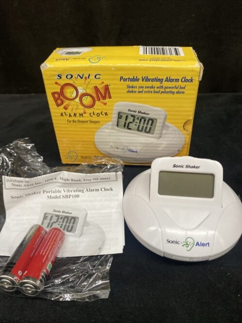 Sonic Alert SBP 100 Sonic Boom Alarm Clock W Case Ideal For Hard Of Hearing NOS