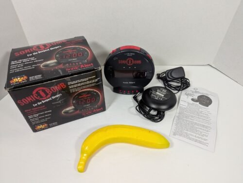 Sonic Alert Sonic Bomb Alarm Clock with Bed Shaker And Flashing LED SBB500ss