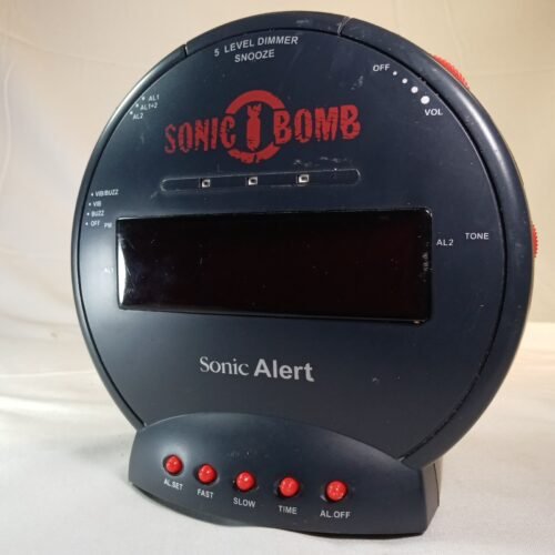 Sonic Alert Sonic Bomb Alarm Clock With Power Cord - NO BED SHAKER - Tested