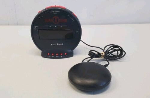 Sonic Alert Sonic Bomb Extra Loud Alarm Clock W/ Bed Shaker SBB500SS No Adapter