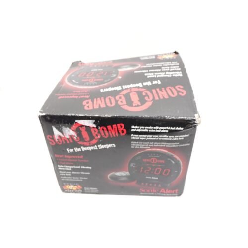 Sonic Alert Sonic Bomb SBB500ss Vibrating Alarm Clock | Black NEW NOB Open Box!