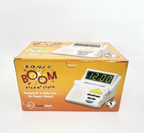 Sonic Alert Sonic Boom SB1000 Alarm Clock W/ Vibrating Bed Shaker & Lamp Flasher