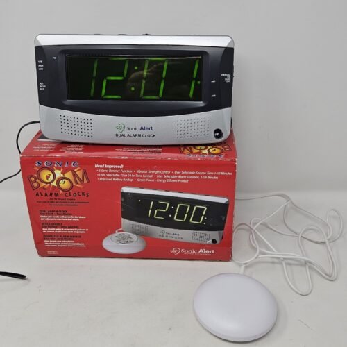Sonic Alert Sonic Boom SBD375ss Vibrating Dual Alarm Clock Silver