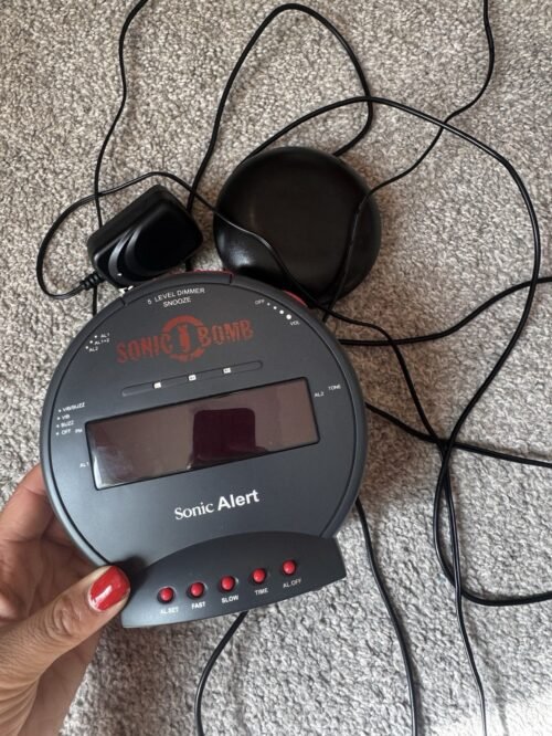 Sonic Boom Alarm Clock with Bed Shaker Extra Loud for Deep Sleepers