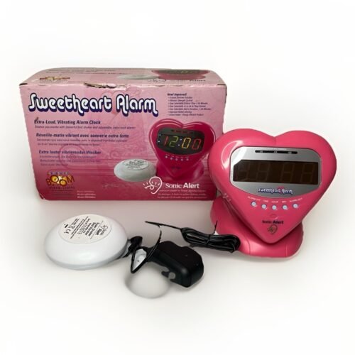 Sonic Boom Alert Loud Sweetheart Alarm Clock Bed Shaker Vibrator Pink/Red Heart
