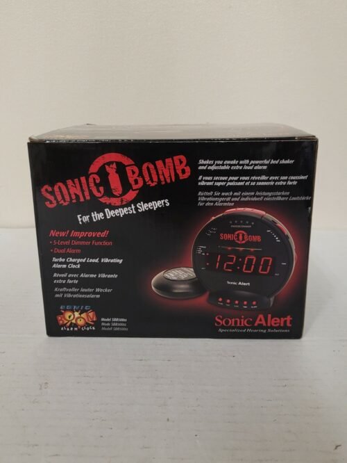 Sonic Boom SBB500ss Sonic Bomb VERY Loud Alarm Clock W AC Adaptor TESTED WORKING