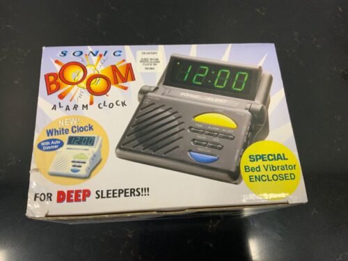 Sonic Boom White Alarm Clock With Bed Vibrator (new open box)