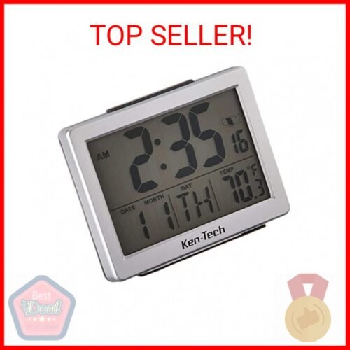 Sonnet Ken-Tech T-4652 Atomic Radio Controlled LCD A larm Clock, 1.5-Inch, Black