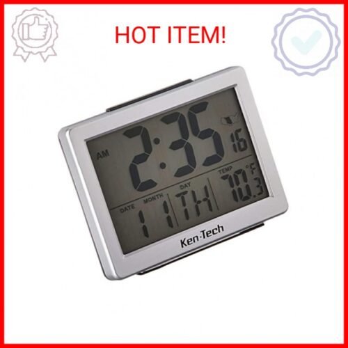 Sonnet Ken-Tech T-4652 Atomic Radio Controlled LCD A larm Clock, 1.5-Inch, Black