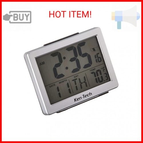 Sonnet Ken-Tech T-4652 Atomic Radio Controlled LCD A larm Clock, 1.5-Inch, Black