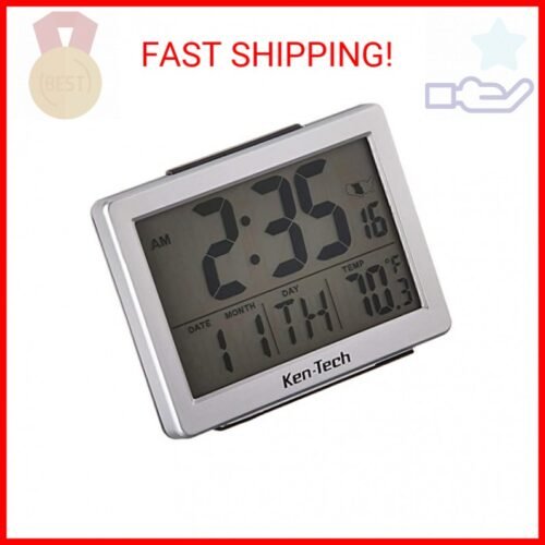 Sonnet Ken-Tech T-4652 Atomic Radio Controlled LCD A larm Clock, 1.5-Inch, Black
