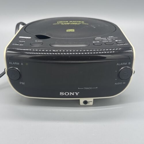Sony CD Clock Dream Machine ICF-CD815 AM FM Radio Dual Alarm Aux Input Works