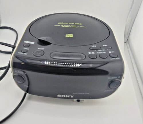 Sony CD Clock Dream Machine ICF-CD815 AM FM Radio Dual Alarm Aux Input Works