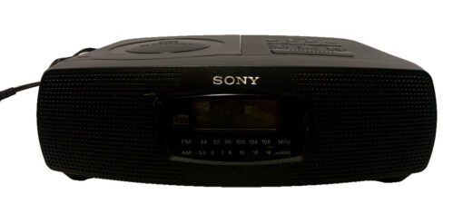 Sony Dream ICF-CD820 Stereo Dual Alarm Clock AM/FM Radio CD Player Tested Works