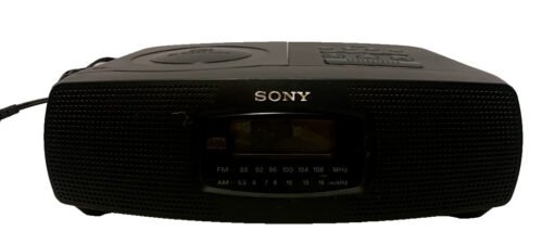 Sony Dream ICF-CD820 Stereo Dual Alarm Clock AM/FM Radio CD Player Tested Works
