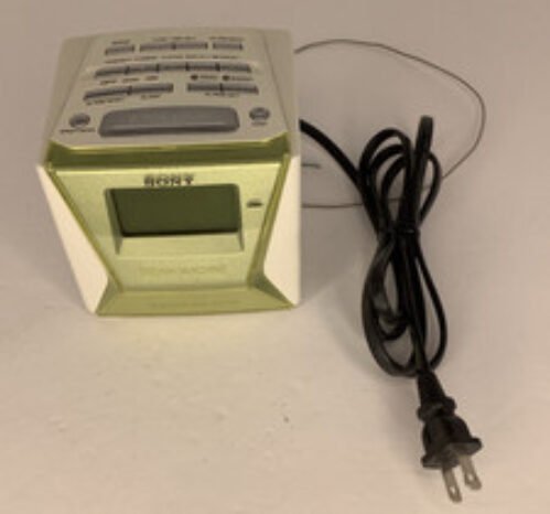 Sony Dream Machine Alarm AM/FM Clock Radio ICF-C143 Liv Lime Green -White Tested