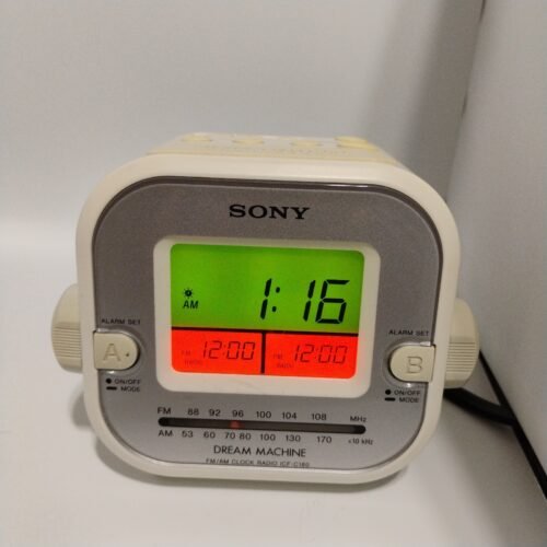 Sony Dream Machine Alarm Clock AM/FM Radio ICF-C180 Vintage White - Works
