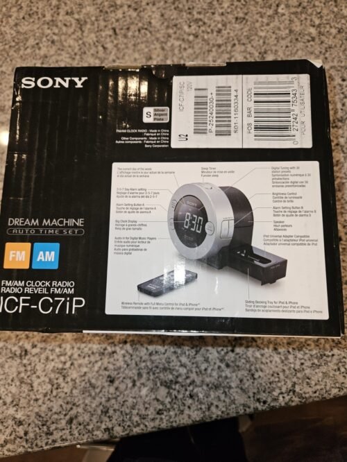 Sony Dream Machine Dual Alarm Clock Radio ICF-C7iP W/ iPod iPhone Dock